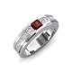 3 - Jayden 1.14 ctw Princess shape Red Garnet accented Lab Grown Diamonds Men Wedding Band (5.20 mm) 