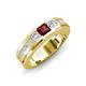 3 - Jayden 1.14 ctw Princess shape Red Garnet accented Lab Grown Diamonds Men Wedding Band (5.20 mm) 