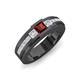 3 - Jayden 1.14 ctw Princess shape Red Garnet accented Lab Grown Diamonds Men Wedding Band (5.20 mm) 