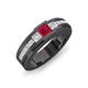 3 - Jayden 1.11 ctw Princess shape Ruby accented Lab Grown Diamonds Men Wedding Band (5.20 mm) 