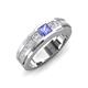 3 - Jayden 1.14 ctw Princess shape Tanzanite accented Lab Grown Diamonds Men Wedding Band (5.20 mm) 