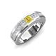 3 - Jayden 1.24 ctw Princess shape Yellow Sapphire accented Lab Grown Diamonds Men Wedding Band (5.20 mm) 