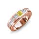 3 - Jayden 1.24 ctw Princess shape Yellow Sapphire accented Lab Grown Diamonds Men Wedding Band (5.20 mm) 