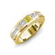 3 - Jayden 1.24 ctw Princess shape Yellow Sapphire accented Lab Grown Diamonds Men Wedding Band (5.20 mm) 