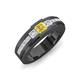 3 - Jayden 1.24 ctw Princess shape Yellow Sapphire accented Lab Grown Diamonds Men Wedding Band (5.20 mm) 