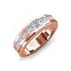 3 - Jayden 1.22 ctw Princess shape Center Natural Diamond Men Wedding Band (5.20 mm) 