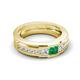 5 - Jayden 1.45 ctw Princess shape Emerald accented Lab Grown Diamonds Men Wedding Band (5.20 mm) 