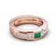 5 - Jayden 1.45 ctw Princess shape Emerald accented Lab Grown Diamonds Men Wedding Band (5.20 mm) 