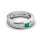 5 - Jayden 1.45 ctw Princess shape Emerald accented Lab Grown Diamonds Men Wedding Band (5.20 mm) 