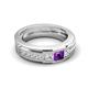 5 - Jayden 1.11 ctw Princess shape Amethyst accented Lab Grown Diamonds Men Wedding Band (5.20 mm) 