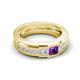 5 - Jayden 1.11 ctw Princess shape Amethyst accented Lab Grown Diamonds Men Wedding Band (5.20 mm) 