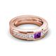 5 - Jayden 1.11 ctw Princess shape Amethyst accented Lab Grown Diamonds Men Wedding Band (5.20 mm) 