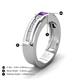 4 - Jayden 1.11 ctw Princess shape Amethyst accented Lab Grown Diamonds Men Wedding Band (5.20 mm) 