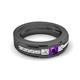 5 - Jayden 1.11 ctw Princess shape Amethyst accented Lab Grown Diamonds Men Wedding Band (5.20 mm) 