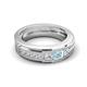 5 - Jayden 1.11 ctw Princess shape Aquamarine accented Lab Grown Diamonds Men Wedding Band (5.20 mm) 