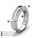 4 - Jayden 1.11 ctw Princess shape Blue Sapphire accented Lab Grown Diamonds Men Wedding Band (5.20 mm) 