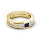 5 - Jayden 1.11 ctw Princess shape Blue Sapphire accented Lab Grown Diamonds Men Wedding Band (5.20 mm) 