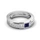 5 - Jayden 1.11 ctw Princess shape Blue Sapphire accented Lab Grown Diamonds Men Wedding Band (5.20 mm) 