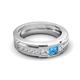 5 - Jayden 1.14 ctw Princess shape Blue Topaz accented Lab Grown Diamonds Men Wedding Band (5.20 mm) 