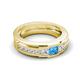 5 - Jayden 1.14 ctw Princess shape Blue Topaz accented Lab Grown Diamonds Men Wedding Band (5.20 mm) 