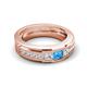 5 - Jayden 1.14 ctw Princess shape Blue Topaz accented Lab Grown Diamonds Men Wedding Band (5.20 mm) 