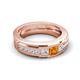 5 - Jayden 1.11 ctw Princess shape Citrine accented Lab Grown Diamonds Men Wedding Band (5.20 mm) 