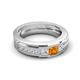 5 - Jayden 1.11 ctw Princess shape Citrine accented Lab Grown Diamonds Men Wedding Band (5.20 mm) 