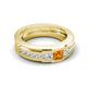 5 - Jayden 1.11 ctw Princess shape Citrine accented Lab Grown Diamonds Men Wedding Band (5.20 mm) 