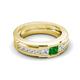 5 - Jayden 1.11 ctw Princess shape Green Garnet accented Lab Grown Diamonds Men Wedding Band (5.20 mm) 