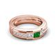 5 - Jayden 1.11 ctw Princess shape Green Garnet accented Lab Grown Diamonds Men Wedding Band (5.20 mm) 