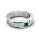 5 - Jayden 1.11 ctw Princess shape London Blue Topaz accented Lab Grown Diamonds Men Wedding Band (5.20 mm) 