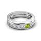 5 - Jayden 1.14 ctw Princess shape Peridot accented Lab Grown Diamonds Men Wedding Band (5.20 mm) 