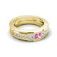 5 - Jayden 1.24 ctw Princess shape Pink Sapphire accented Lab Grown Diamonds Men Wedding Band (5.20 mm) 