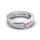 5 - Jayden 1.24 ctw Princess shape Pink Sapphire accented Lab Grown Diamonds Men Wedding Band (5.20 mm) 