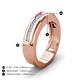 4 - Jayden 1.24 ctw Princess shape Pink Sapphire accented Lab Grown Diamonds Men Wedding Band (5.20 mm) 