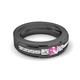 5 - Jayden 1.24 ctw Princess shape Pink Sapphire accented Lab Grown Diamonds Men Wedding Band (5.20 mm) 