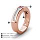 4 - Jayden 1.11 ctw Princess shape Pink Tourmaline accented Lab Grown Diamonds Men Wedding Band (5.20 mm) 