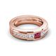 5 - Jayden 1.11 ctw Princess shape Pink Tourmaline accented Lab Grown Diamonds Men Wedding Band (5.20 mm) 