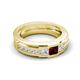 5 - Jayden 1.14 ctw Princess shape Red Garnet accented Lab Grown Diamonds Men Wedding Band (5.20 mm) 