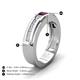 4 - Jayden 1.14 ctw Princess shape Rhodolite Garnet accented Lab Grown Diamonds Men Wedding Band (5.20 mm) 