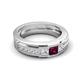 5 - Jayden 1.14 ctw Princess shape Rhodolite Garnet accented Lab Grown Diamonds Men Wedding Band (5.20 mm) 