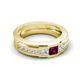 5 - Jayden 1.14 ctw Princess shape Rhodolite Garnet accented Lab Grown Diamonds Men Wedding Band (5.20 mm) 