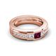 5 - Jayden 1.14 ctw Princess shape Rhodolite Garnet accented Lab Grown Diamonds Men Wedding Band (5.20 mm) 