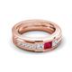 5 - Jayden 1.11 ctw Princess shape Ruby accented Lab Grown Diamonds Men Wedding Band (5.20 mm) 