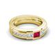 5 - Jayden 1.11 ctw Princess shape Ruby accented Lab Grown Diamonds Men Wedding Band (5.20 mm) 