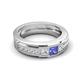 5 - Jayden 1.14 ctw Princess shape Tanzanite accented Lab Grown Diamonds Men Wedding Band (5.20 mm) 