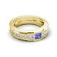 5 - Jayden 1.14 ctw Princess shape Tanzanite accented Lab Grown Diamonds Men Wedding Band (5.20 mm) 