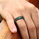 3 - Jayden 1.45 ctw Princess shape Created Alexandrite accented Black Diamonds Men Wedding Band (5.20 mm) 