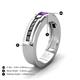 4 - Jayden 1.37 ctw Princess shape Amethyst accented Black Diamonds Men Wedding Band (5.20 mm) 