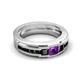 5 - Jayden 1.37 ctw Princess shape Amethyst accented Black Diamonds Men Wedding Band (5.20 mm) 